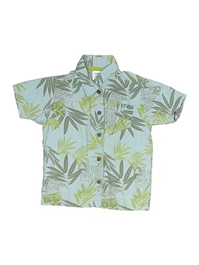 Pre-owned Gymboree Kids' Short Sleeve Button Down Shirt In Green