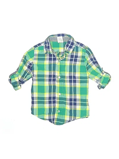Pre-owned Gymboree Kids' Short Sleeve Button Down Shirt In Green