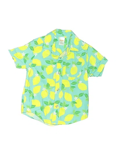 Pre-owned Gymboree Kids' Short Sleeve Button Down Shirt In Green