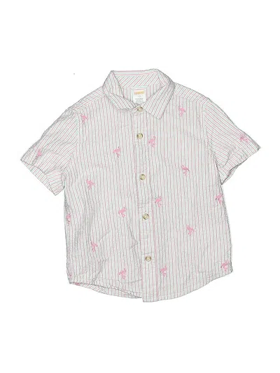 Pre-owned Gymboree Kids' Short Sleeve Button Down Shirt In Pink