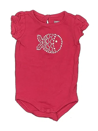 Pre-owned Gymboree Babies' Short Sleeve Onesie In Burgundy