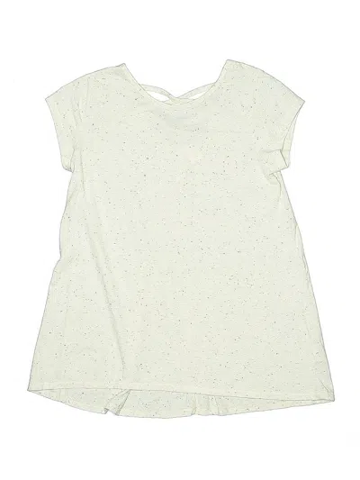 Pre-owned Gymboree Kids' Short Sleeve Top Ivory Keyhole Neckline Tops In White
