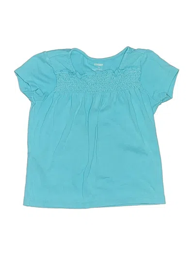 Pre-owned Gymboree Kids' Short Sleeve Top Teal Ruffles Neckline Tops