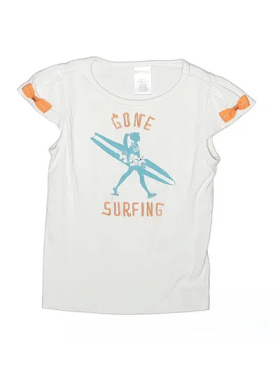 Pre-owned Gymboree Kids' Short Sleeve Top White Crew Neck Tops