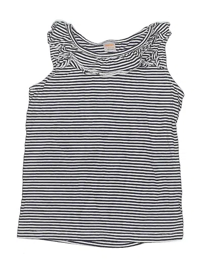 Pre-owned Gymboree Kids' Sleeveless Top Black Ruffles Neckline Tops