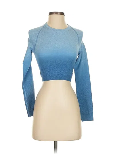 Pre-owned Gymshark 3/4 Sleeve T-shirt In Blue