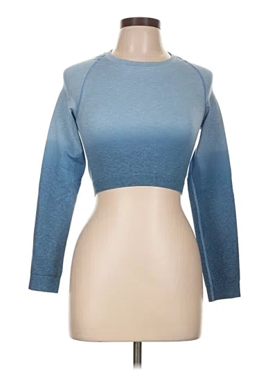 Pre-owned Gymshark 3/4 Sleeve T-shirt In Blue