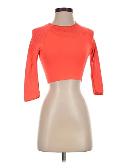 Pre-owned Gymshark 3/4 Sleeve T-shirt In Orange