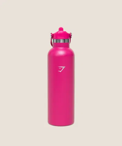 Gymshark 700ml Metal Insulated Straw Bottle In Pink