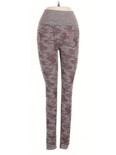 Pre-owned Gymshark Active Pants In Burgundy