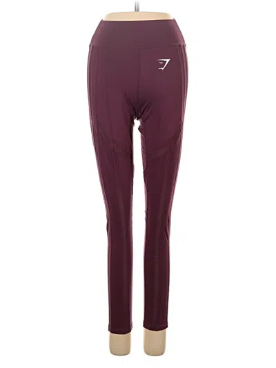 Pre-owned Gymshark Active Pants In Burgundy
