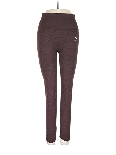 Pre-owned Gymshark Active Pants In Burgundy