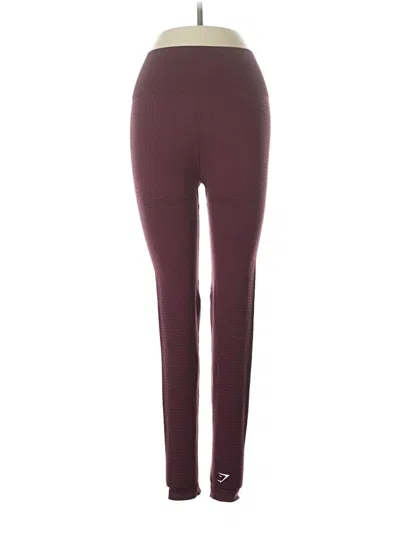 Pre-owned Gymshark Active Pants In Burgundy