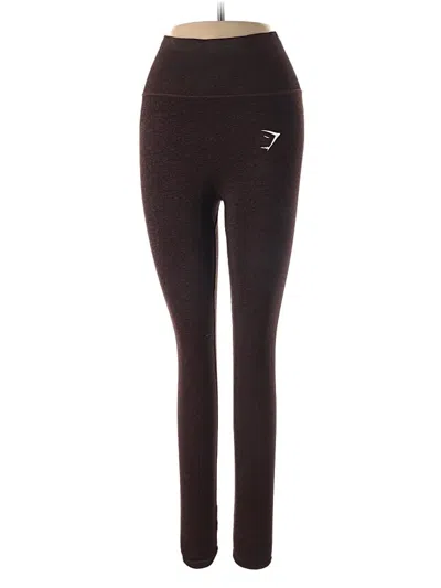 Pre-owned Gymshark Active Pants In Burgundy
