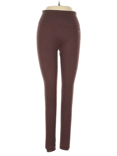 Pre-owned Gymshark Active Pants In Burgundy