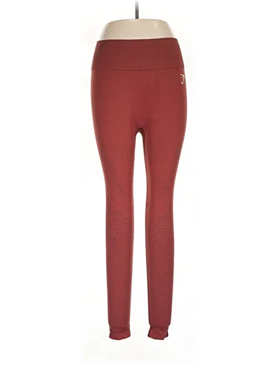 Pre-owned Gymshark Active Pants In Burgundy