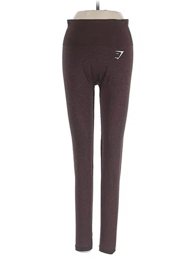 Pre-owned Gymshark Active Pants In Burgundy