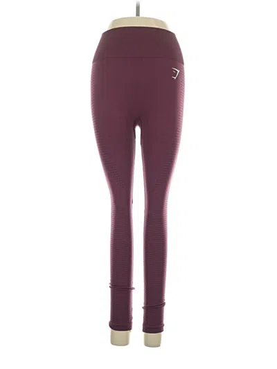 Pre-owned Gymshark Active Pants In Burgundy
