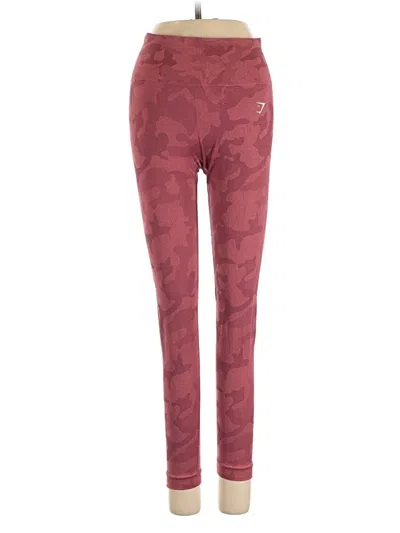 Pre-owned Gymshark Active Pants In Burgundy