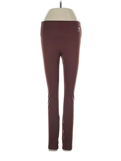 Pre-owned Gymshark Active Pants In Burgundy