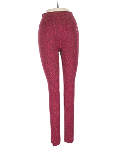Pre-owned Gymshark Active Pants In Burgundy