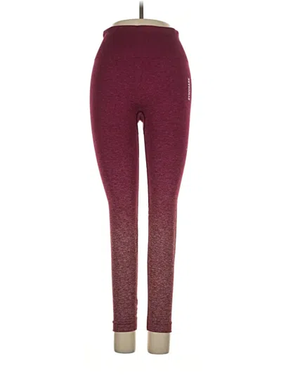 Pre-owned Gymshark Active Pants In Burgundy