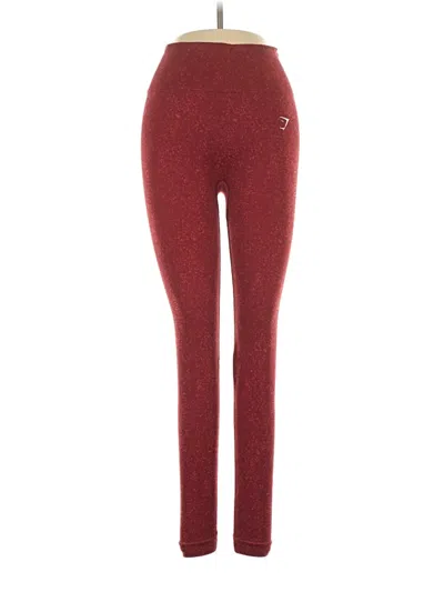 Pre-owned Gymshark Active Pants In Burgundy