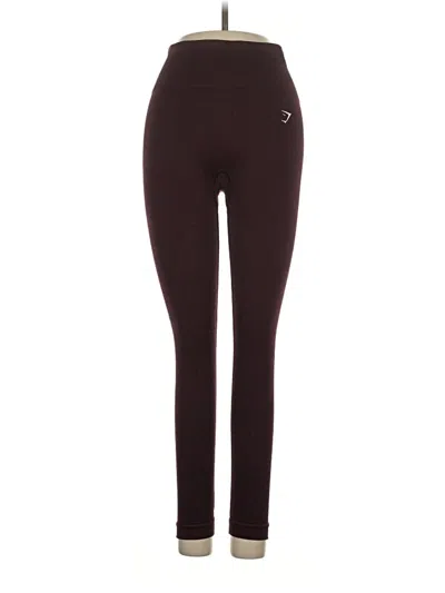 Pre-owned Gymshark Active Pants In Burgundy
