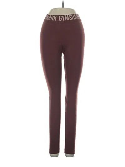 Pre-owned Gymshark Active Pants In Burgundy
