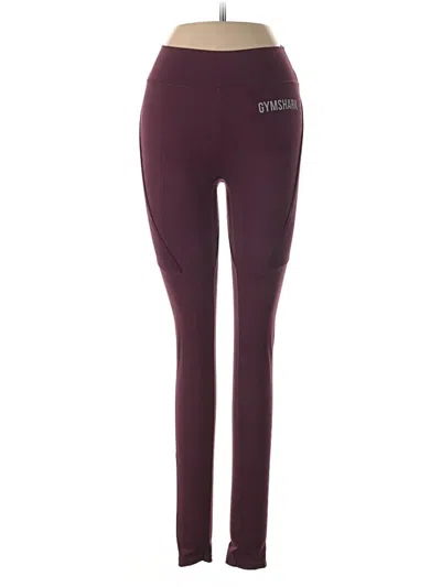 Pre-owned Gymshark Active Pants In Burgundy