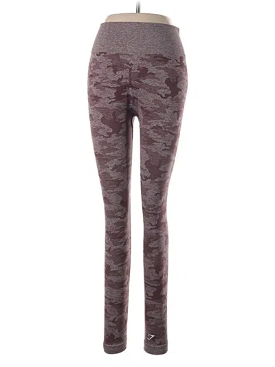 Pre-owned Gymshark Casual Pants In Burgundy