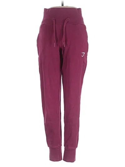 Pre-owned Gymshark Casual Pants In Burgundy