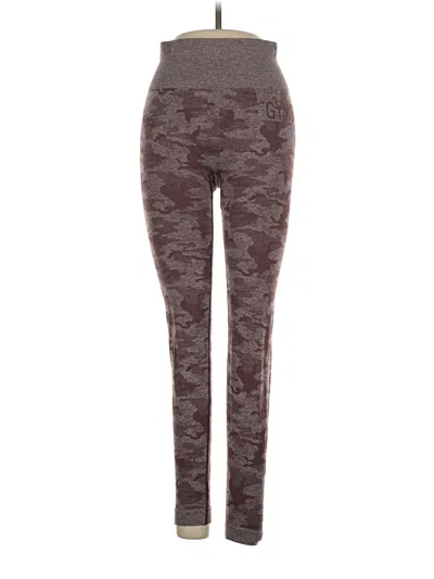 Pre-owned Gymshark Casual Pants In Burgundy