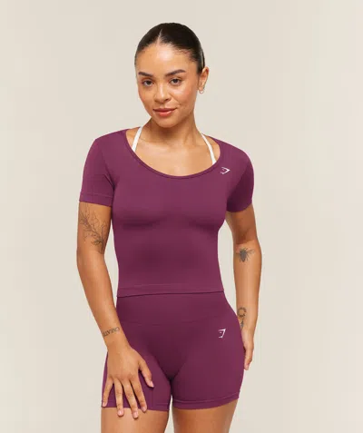 Gymshark Everyday Seamless Tight Fit Crew Neck Tee In Purple