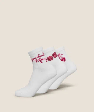 Gymshark Femme Lifting Graphic Midi Sock 3pk In White