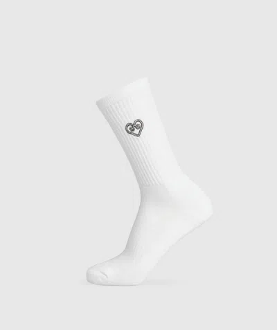 Gymshark Gfx Heart Crew Sock Single In White
