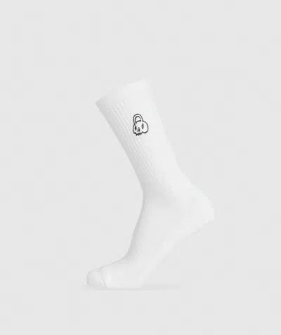 Gymshark Gfx Kettlebell Crew Sock Single In White