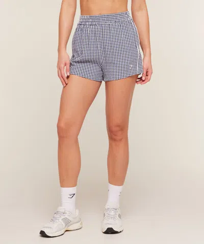 Gymshark Gingham Shorts In Blue