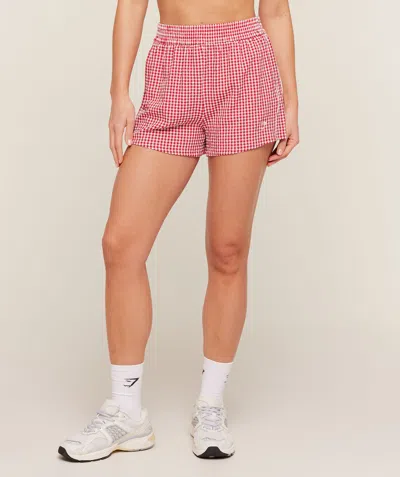 Gymshark Gingham Shorts In Red