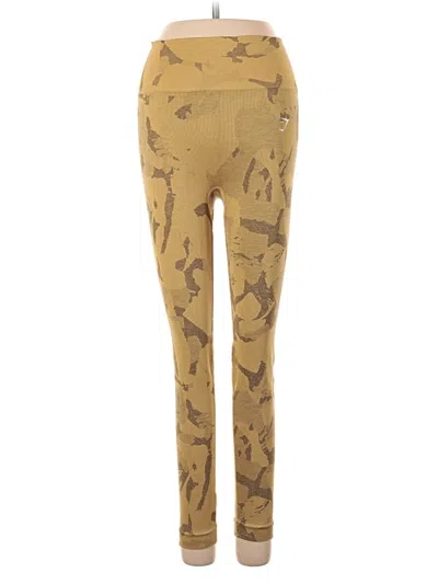 Pre-owned Gymshark Leggings In Gold