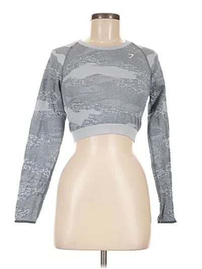 Pre-owned Gymshark Long Sleeve Top Gray Boatneck Tops
