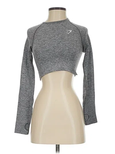 Pre-owned Gymshark Long Sleeve Top Gray Turtleneck Tops