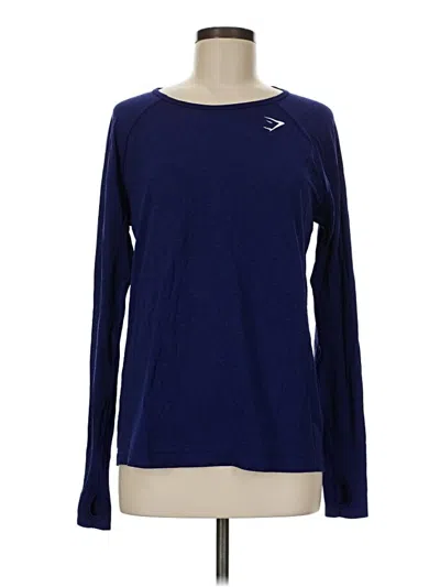 Pre-owned Gymshark Long Sleeve T-shirt In Blue
