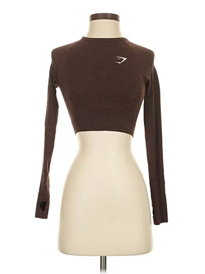 Pre-owned Gymshark Long Sleeve T-shirt In Brown