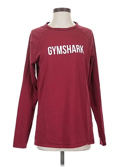 Pre-owned Gymshark Long Sleeve T-shirt In Burgundy