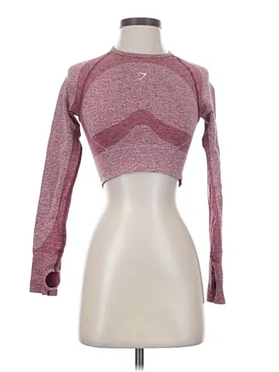 Pre-owned Gymshark Long Sleeve T-shirt In Burgundy