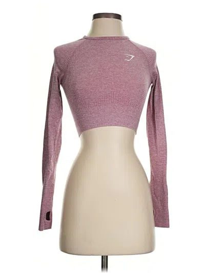 Pre-owned Gymshark Long Sleeve T-shirt In Burgundy