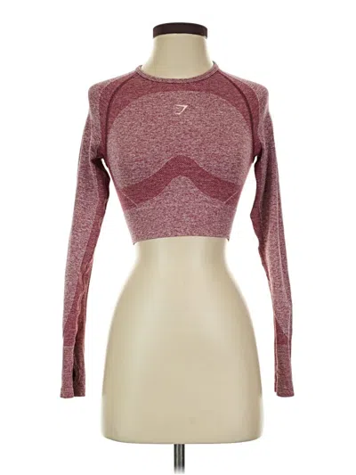 Pre-owned Gymshark Long Sleeve T-shirt In Burgundy