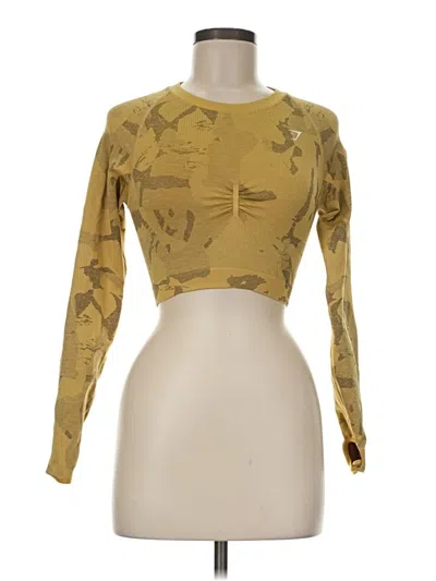 Pre-owned Gymshark Long Sleeve T-shirt In Gold