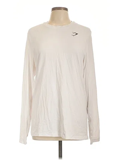 Pre-owned Gymshark Long Sleeve T-shirt In Ivory